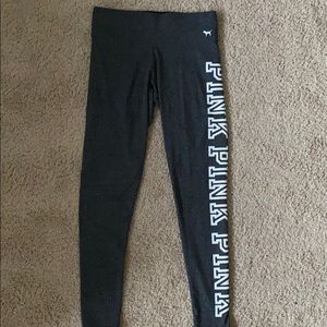 Pink Victoria’s Secret dark gray leggings